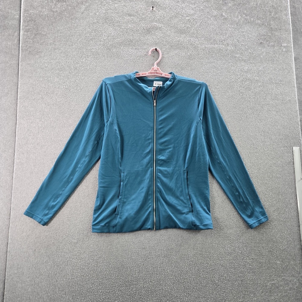 Nike Women‎ Jacket 1X Teal Nylon Spandex Dri-Fit Activewear Yoga Zipper